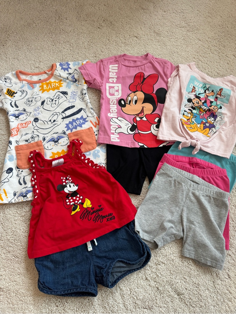 2T Disney Bundle 1 Dress 3 Tops 4 Shorts